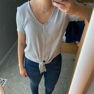 Madewell striped white top
